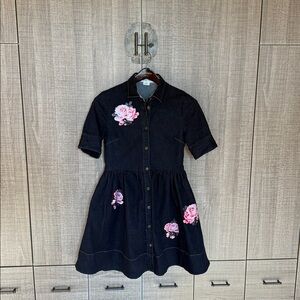 Kate Spade New York‎ Broome Street Rose Dark Blue Denim Shirtdress.